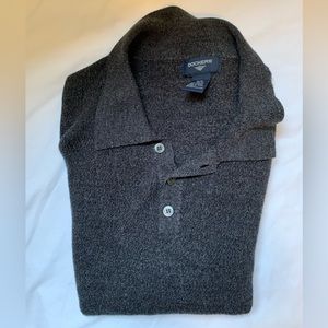 Gray Dockers Sweater. Buttons at neckline. Medium.